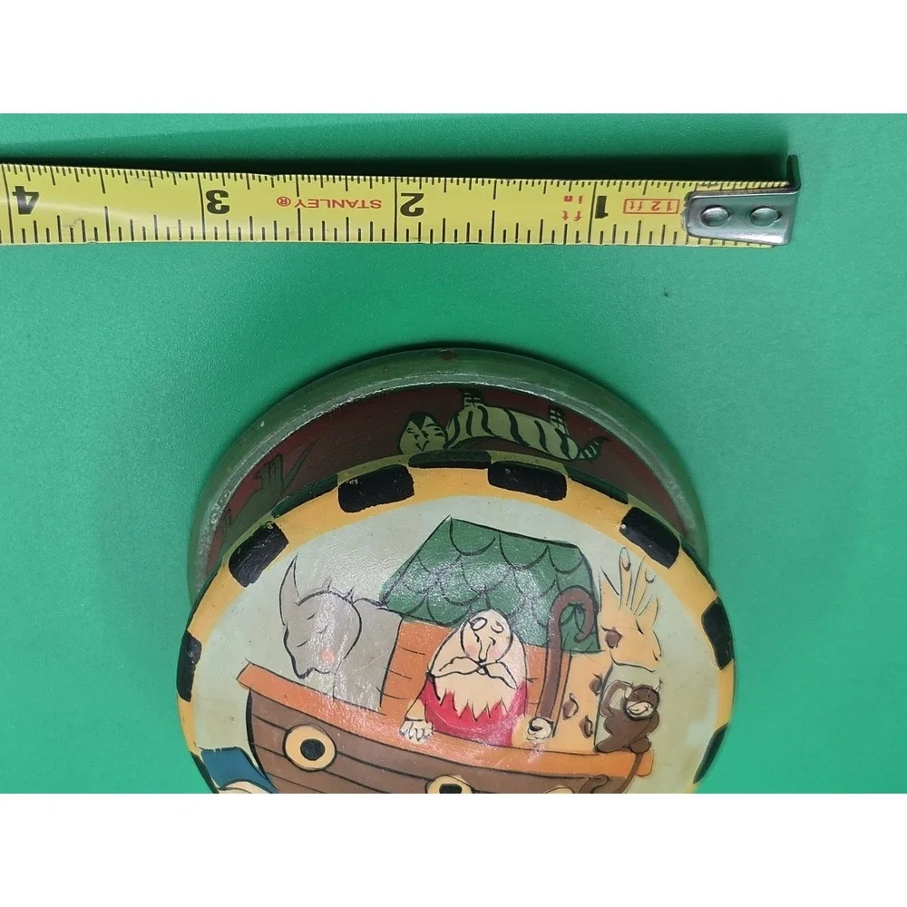 VTG Midwest of Cannon Falls Noah's Ark Lacquered‎ Trinket Box Art Religious Gift